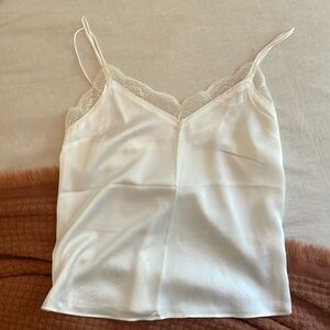 WHITE SATIN / LACE CAMI